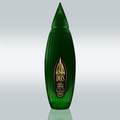 Front view of the KA DOS Reposado bottle in deep green glass with an agave-leaf shape. Features gold KA DOS logo on black label with text: “Organic Tequila Reposado”, 40% vol., and “100% Puro de Agave Azul”.